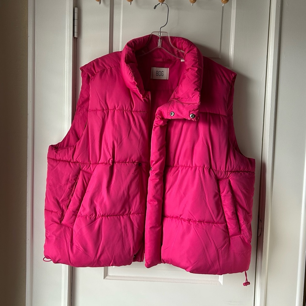 Urban Outfitters Hot Pink Puffer Vest